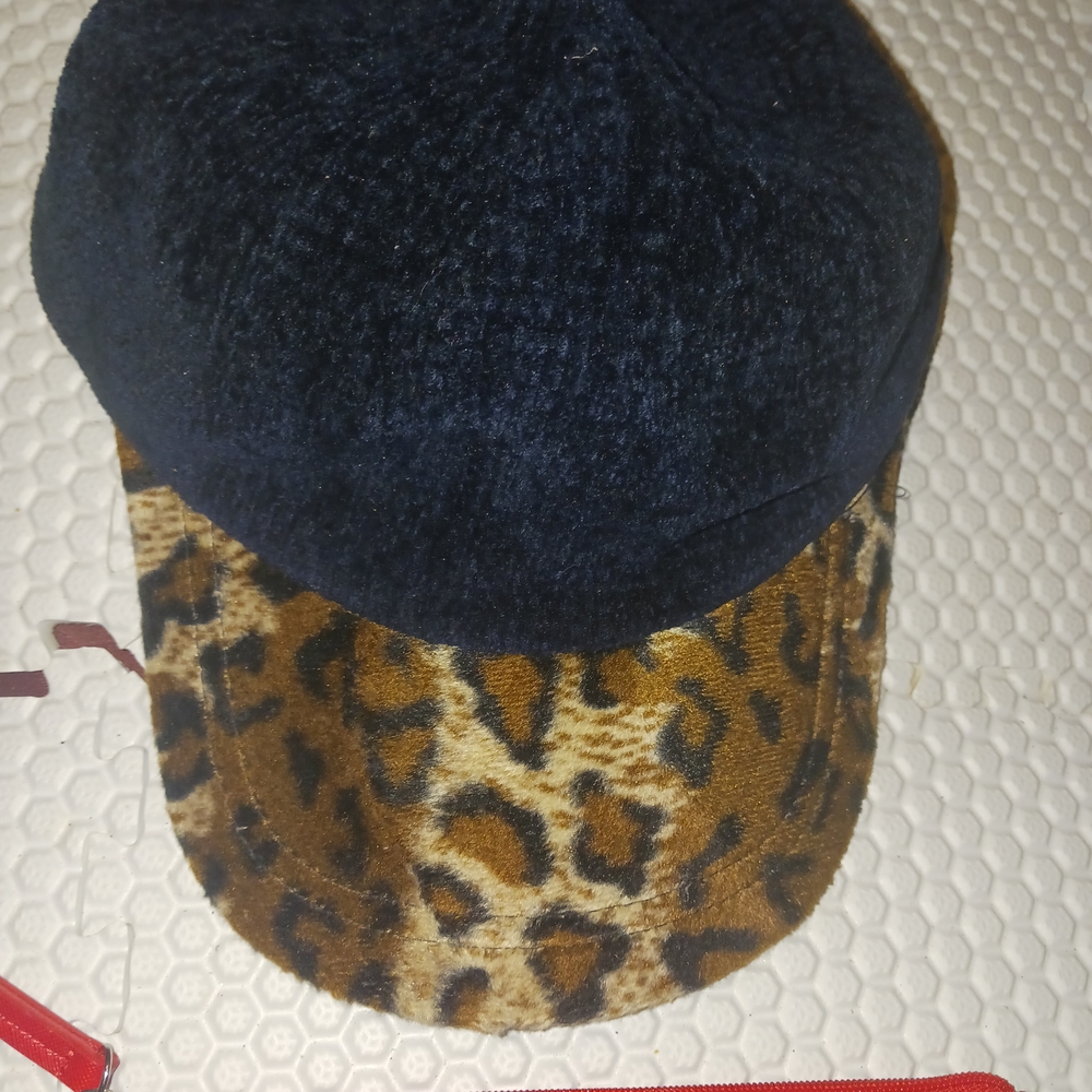 Leopard Print and Black Women's Hat